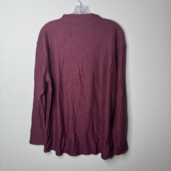 Lands’ End Women’s Large Burgundy Mock Neck Sweater Long Sleeve Pullover - Picture 6 of 7